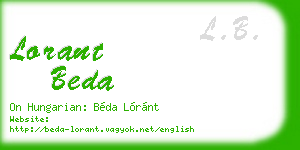 lorant beda business card